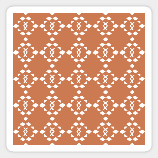 Boho Mud Cloth Pattern On Rust Brown Sticker